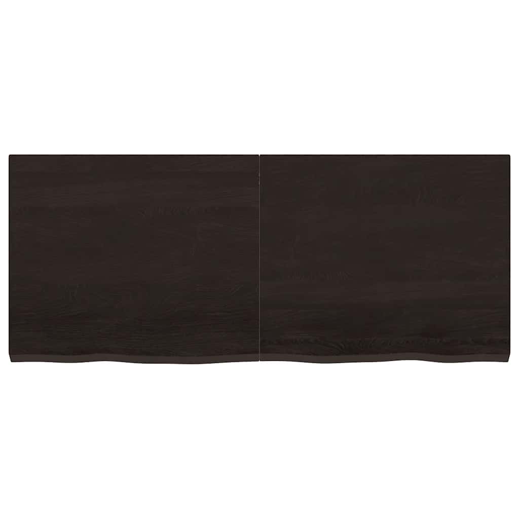 vidaXL Table Top Dark Brown 120x50x(2-4) cm Treated Solid Wood Oak