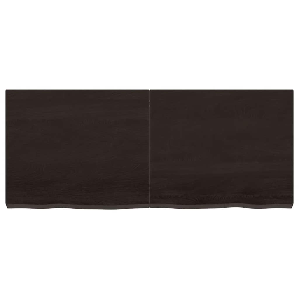vidaXL Table Top Dark Brown 120x50x(2-6) cm Treated Solid Wood Oak