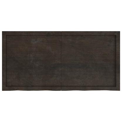 vidaXL Table Top Dark Brown 120x60x(2-6) cm Treated Solid Wood Oak
