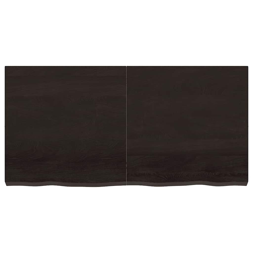 vidaXL Table Top Dark Brown 120x60x(2-6) cm Treated Solid Wood Oak