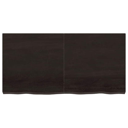 vidaXL Table Top Dark Brown 120x60x(2-6) cm Treated Solid Wood Oak