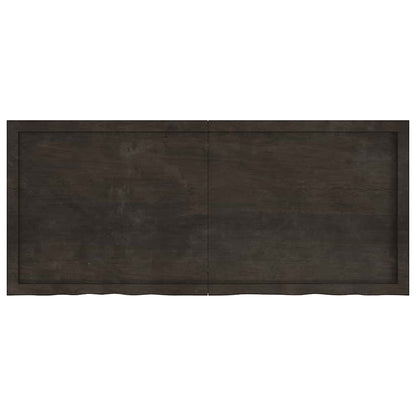 vidaXL Table Top Dark Brown 140x60x(2-4) cm Treated Solid Wood Oak