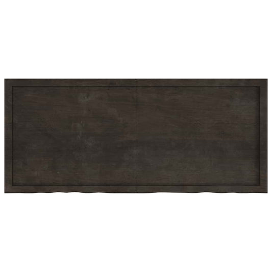 vidaXL Table Top Dark Brown 140x60x(2-4) cm Treated Solid Wood Oak