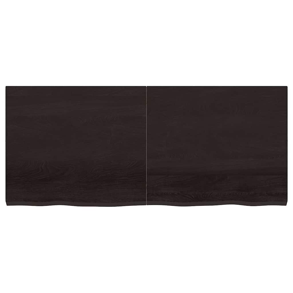 vidaXL Table Top Dark Brown 140x60x(2-4) cm Treated Solid Wood Oak