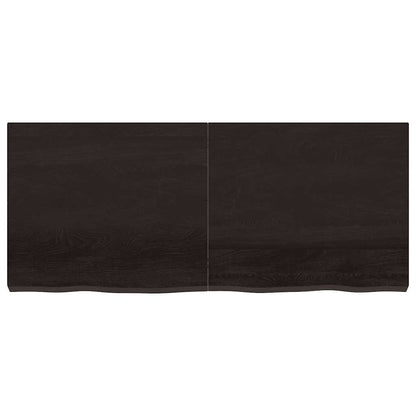 vidaXL Table Top Dark Brown 140x60x(2-6) cm Treated Solid Wood Oak