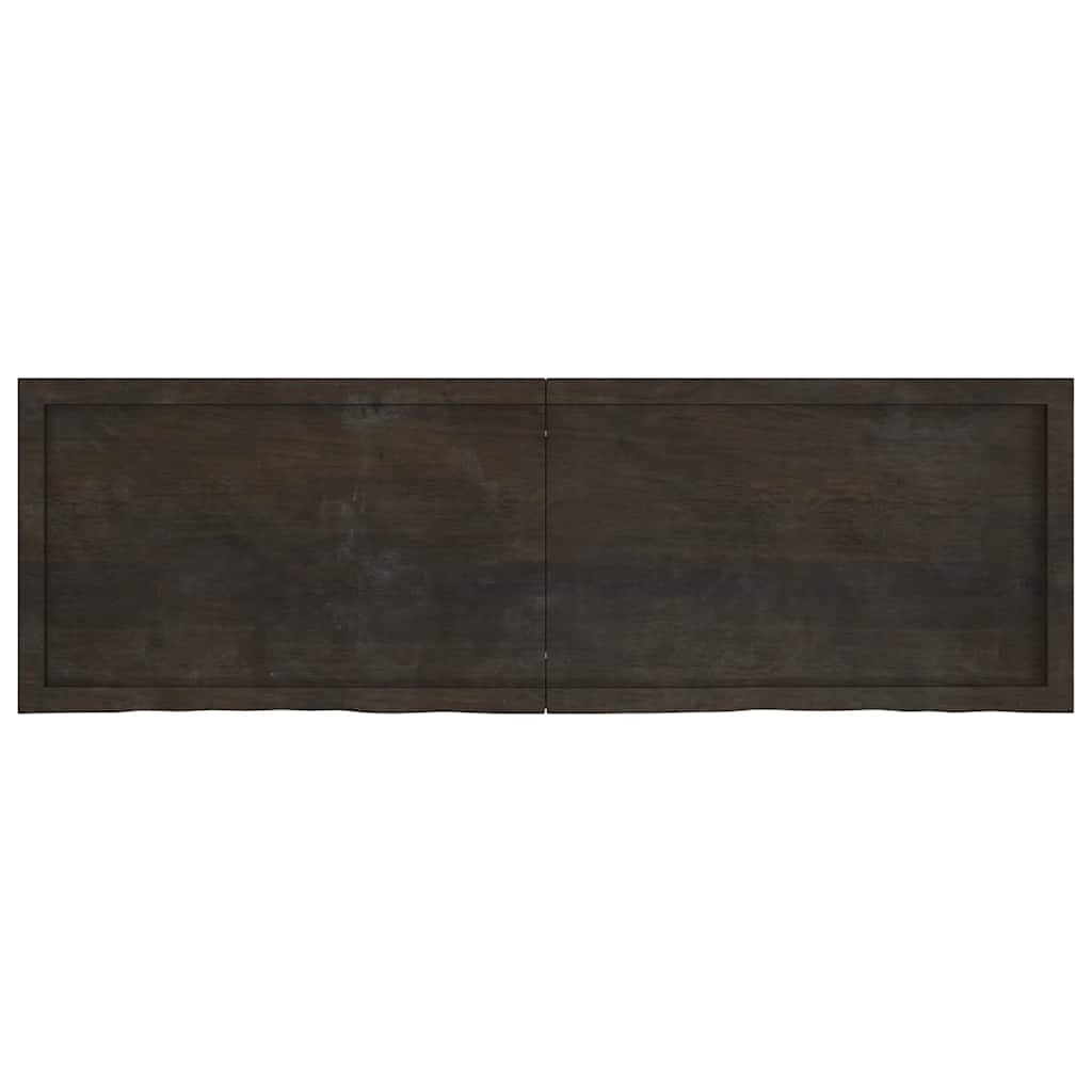 vidaXL Table Top Dark Brown 160x50x(2-4) cm Treated Solid Wood Oak