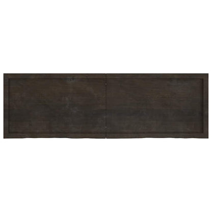 vidaXL Table Top Dark Brown 160x50x(2-4) cm Treated Solid Wood Oak