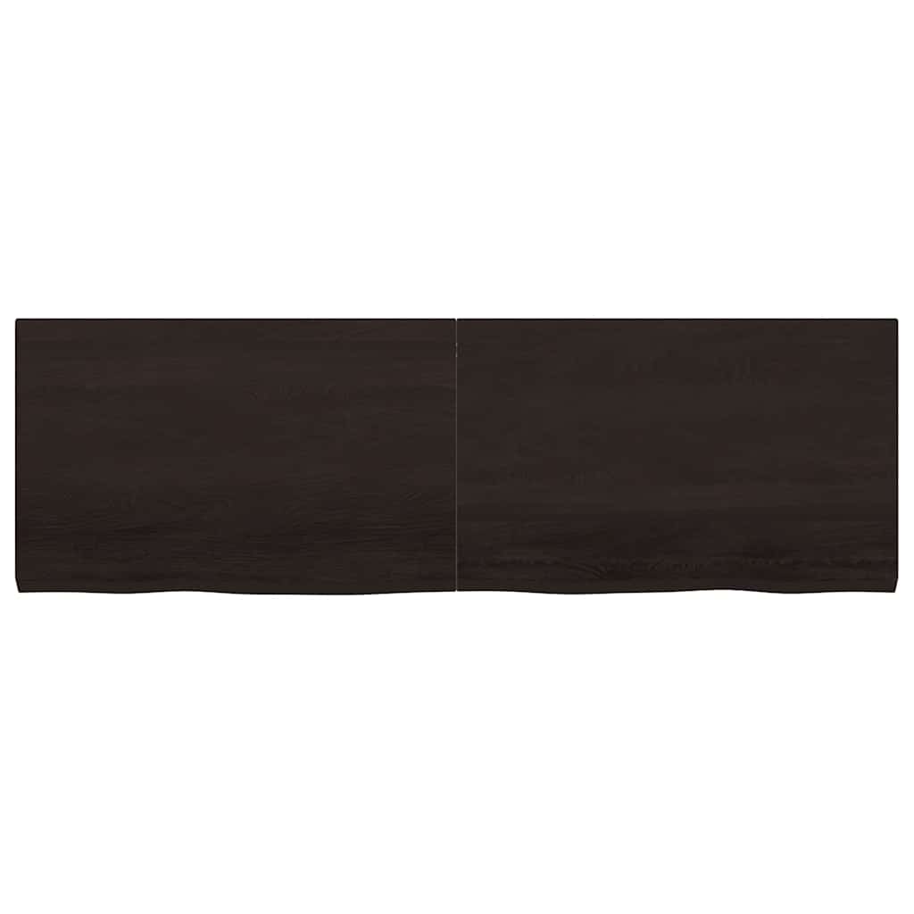 vidaXL Table Top Dark Brown 160x50x(2-4) cm Treated Solid Wood Oak