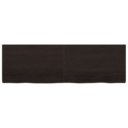 vidaXL Table Top Dark Brown 160x50x(2-4) cm Treated Solid Wood Oak