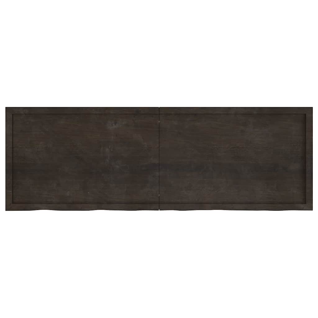 vidaXL Table Top Dark Brown 180x60x(2-4) cm Treated Solid Wood Oak