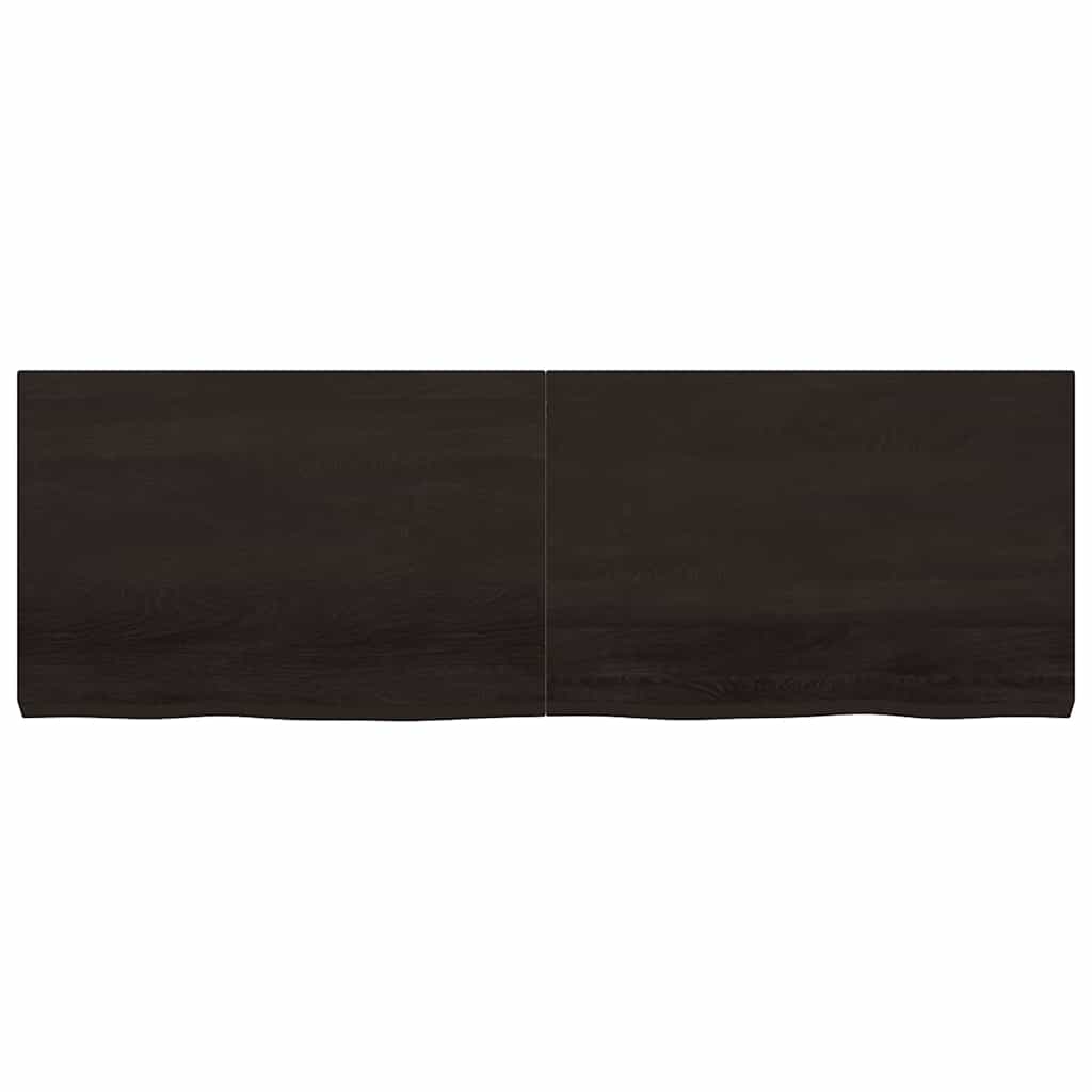 vidaXL Table Top Dark Brown 180x60x(2-6) cm Treated Solid Wood Oak