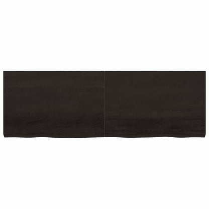 vidaXL Table Top Dark Brown 180x60x(2-6) cm Treated Solid Wood Oak