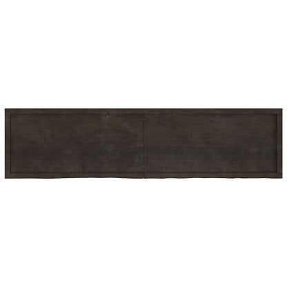 vidaXL Table Top Dark Brown 200x50x(2-4) cm Treated Solid Wood Oak