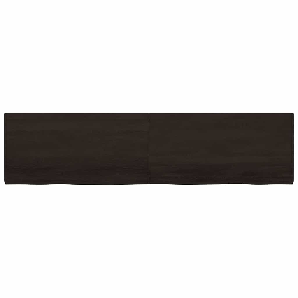 vidaXL Table Top Dark Brown 200x50x(2-4) cm Treated Solid Wood Oak