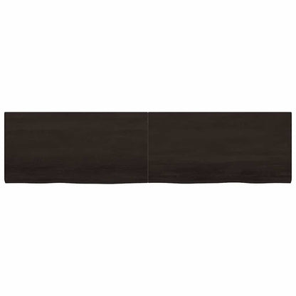 vidaXL Table Top Dark Brown 200x50x(2-4) cm Treated Solid Wood Oak