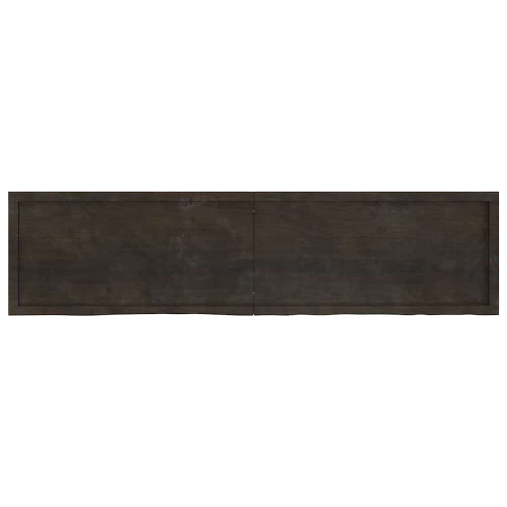 vidaXL Table Top Dark Brown 200x50x(2-6) cm Treated Solid Wood Oak