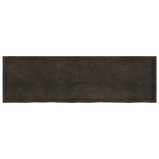 vidaXL Table Top Dark Brown 200x60x(2-4) cm Treated Solid Wood Oak