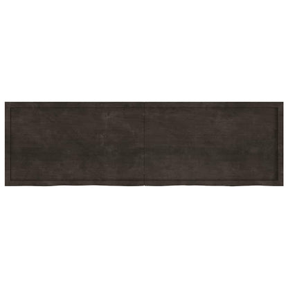 vidaXL Table Top Dark Brown 200x60x(2-4) cm Treated Solid Wood Oak