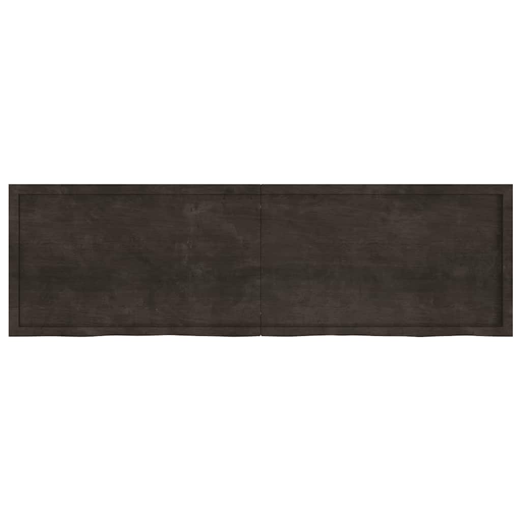 vidaXL Table Top Dark Brown 200x60x(2-6) cm Treated Solid Wood Oak