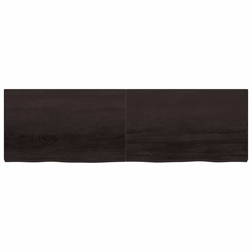 vidaXL Table Top Dark Brown 200x60x(2-6) cm Treated Solid Wood Oak