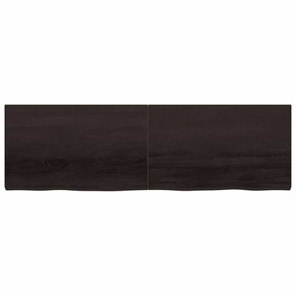 vidaXL Table Top Dark Brown 200x60x(2-6) cm Treated Solid Wood Oak