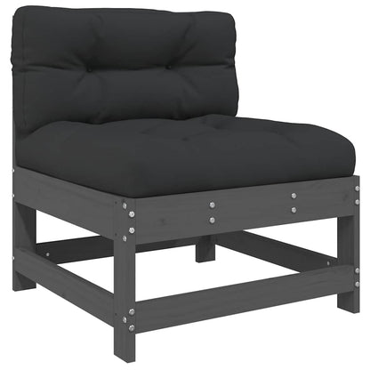 vidaXL 6 Piece Garden Lounge Set with Cushions Grey Solid Wood