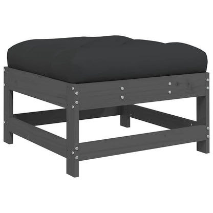 vidaXL 6 Piece Garden Lounge Set with Cushions Grey Solid Wood