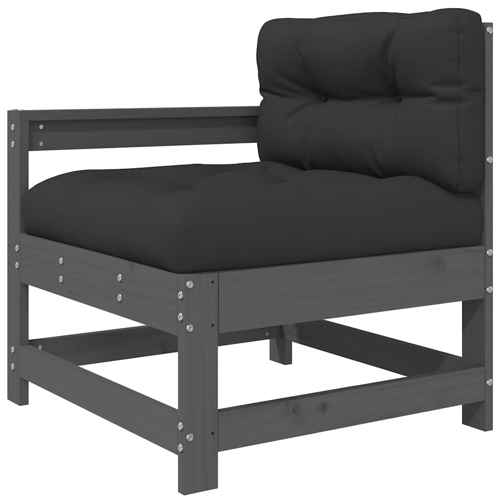 vidaXL 7 Piece Garden Lounge Set with Cushions Grey Solid Wood