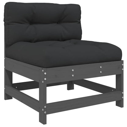 vidaXL 7 Piece Garden Lounge Set with Cushions Grey Solid Wood