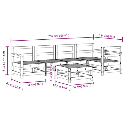 vidaXL 6 Piece Garden Lounge Set Solid Wood Pine
