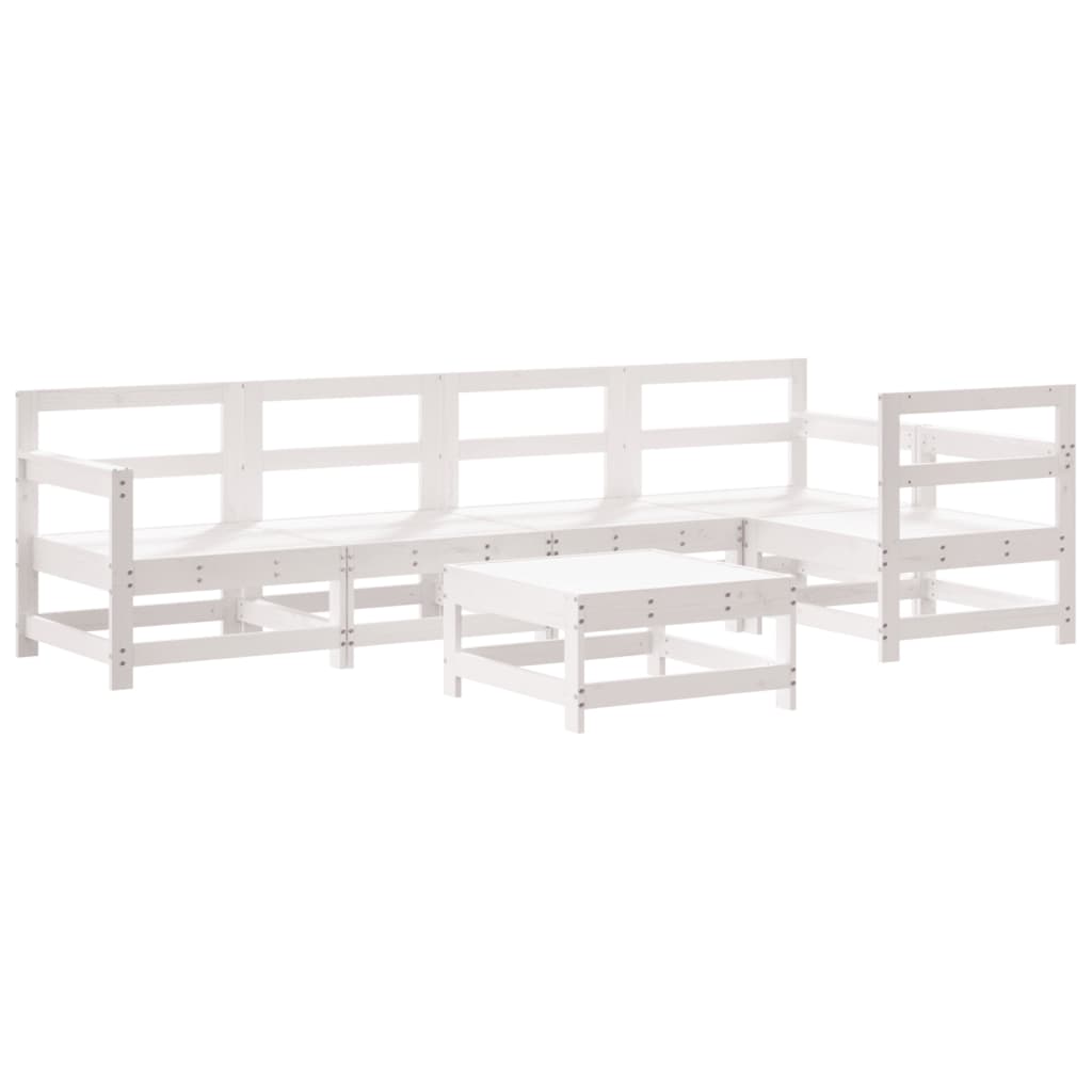 vidaXL Garden Lounge Set | White | Solid pine wood | Large |  Modular