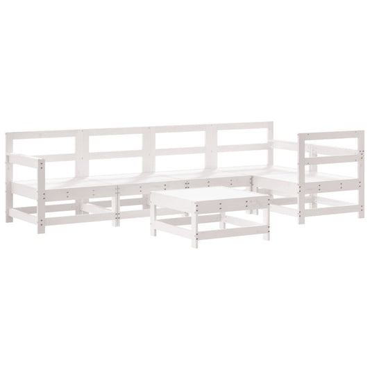 vidaXL Garden Lounge Set | White | Solid pine wood | Large |  Modular