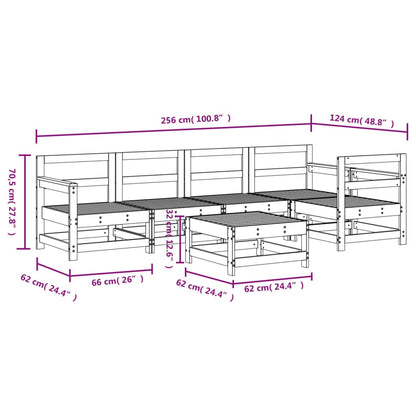 vidaXL Garden Lounge Set | White | Solid pine wood | Large |  Modular