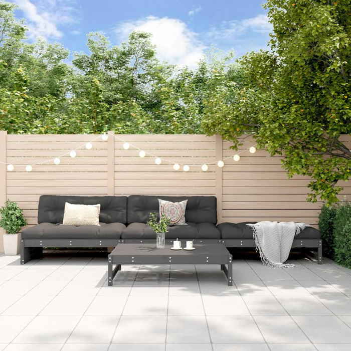 vidaXL 4 Piece Garden Lounge Set Grey Solid Wood Pine