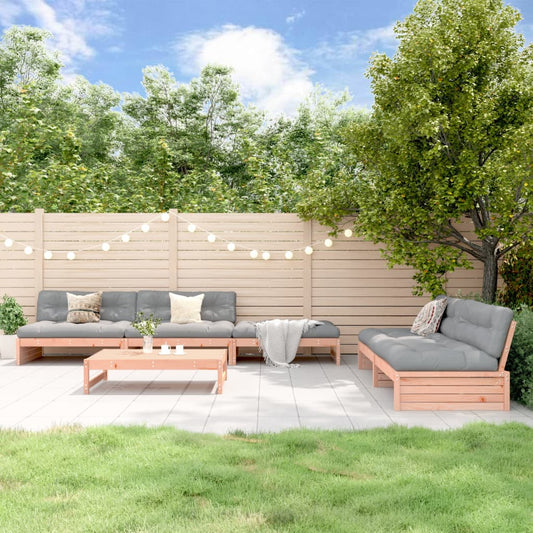 vidaXL Garden Lounge Set | Natural Wood | Solid Douglas Fir Wood | Modular