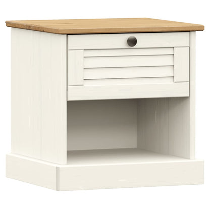 vidaXL Bedside Cabinet "VIGO" White 42x35x42 cm Solid Wood Pine