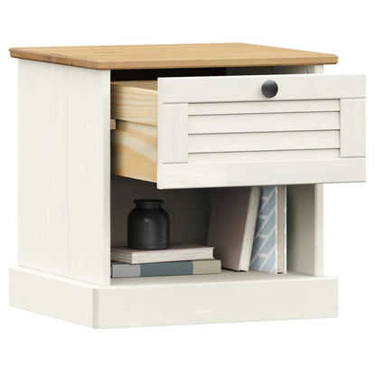 vidaXL Bedside Cabinet "VIGO" White 42x35x42 cm Solid Wood Pine