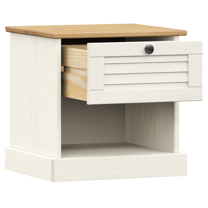 vidaXL Bedside Cabinet "VIGO" White 42x35x42 cm Solid Wood Pine
