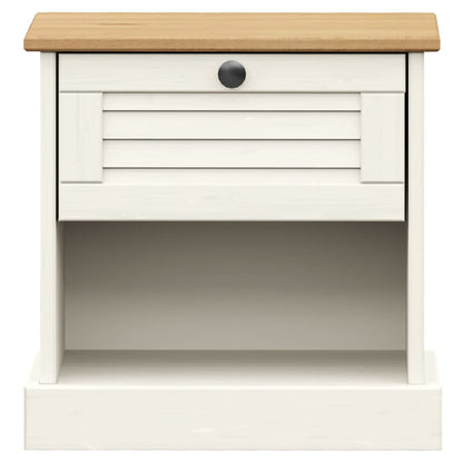 vidaXL Bedside Cabinet "VIGO" White 42x35x42 cm Solid Wood Pine