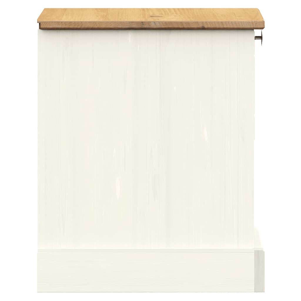 vidaXL Bedside Cabinet "VIGO" White 42x35x42 cm Solid Wood Pine