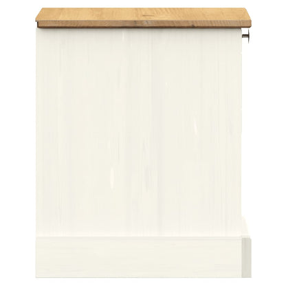 vidaXL Bedside Cabinet "VIGO" White 42x35x42 cm Solid Wood Pine
