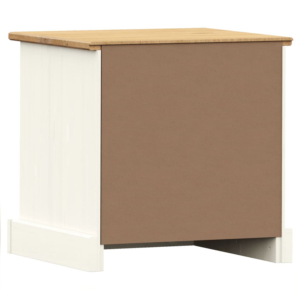 vidaXL Bedside Cabinet "VIGO" White 42x35x42 cm Solid Wood Pine
