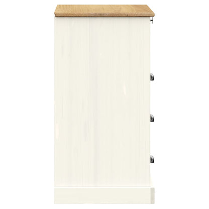 vidaXL Chest of Drawers VIGO White 80x40x76 cm Solid Wood Pine