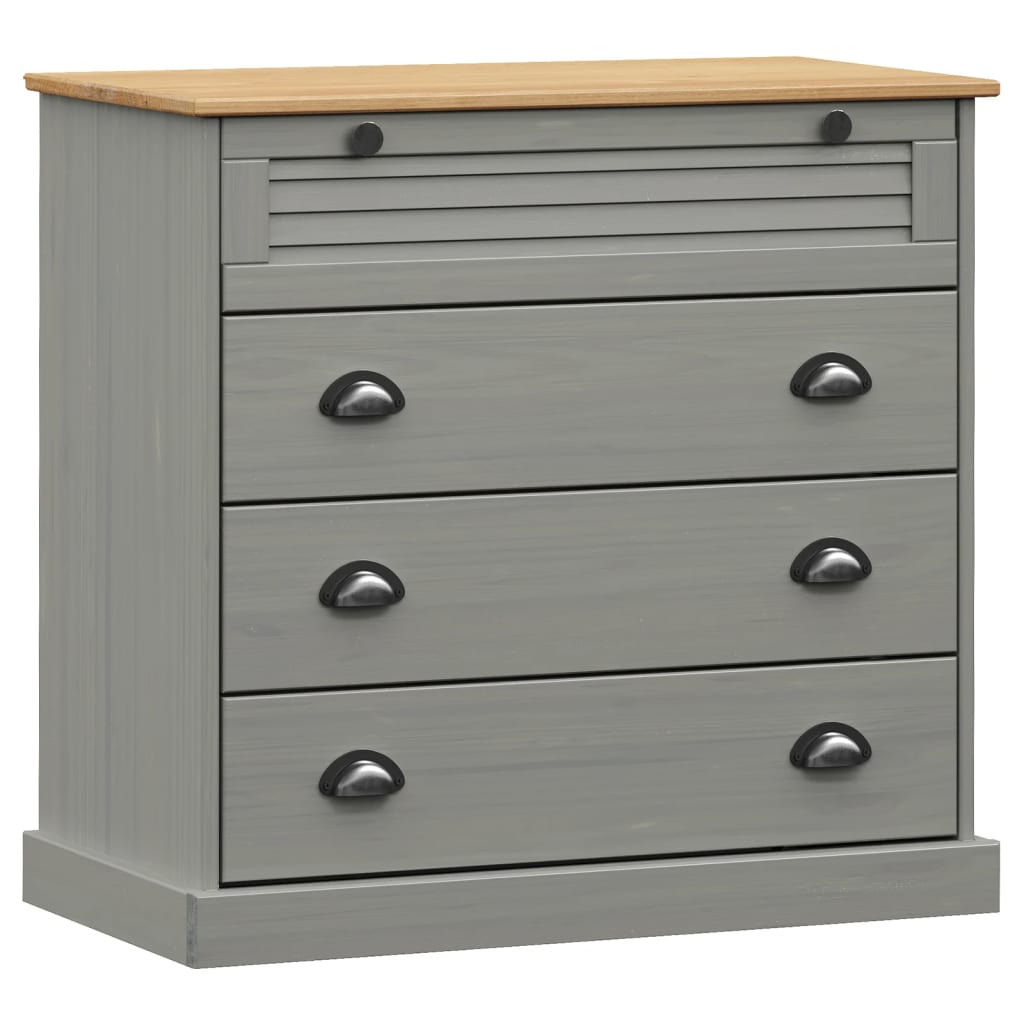 vidaXL Chest of Drawers VIGO Grey 80x40x76 cm Solid Wood Pine