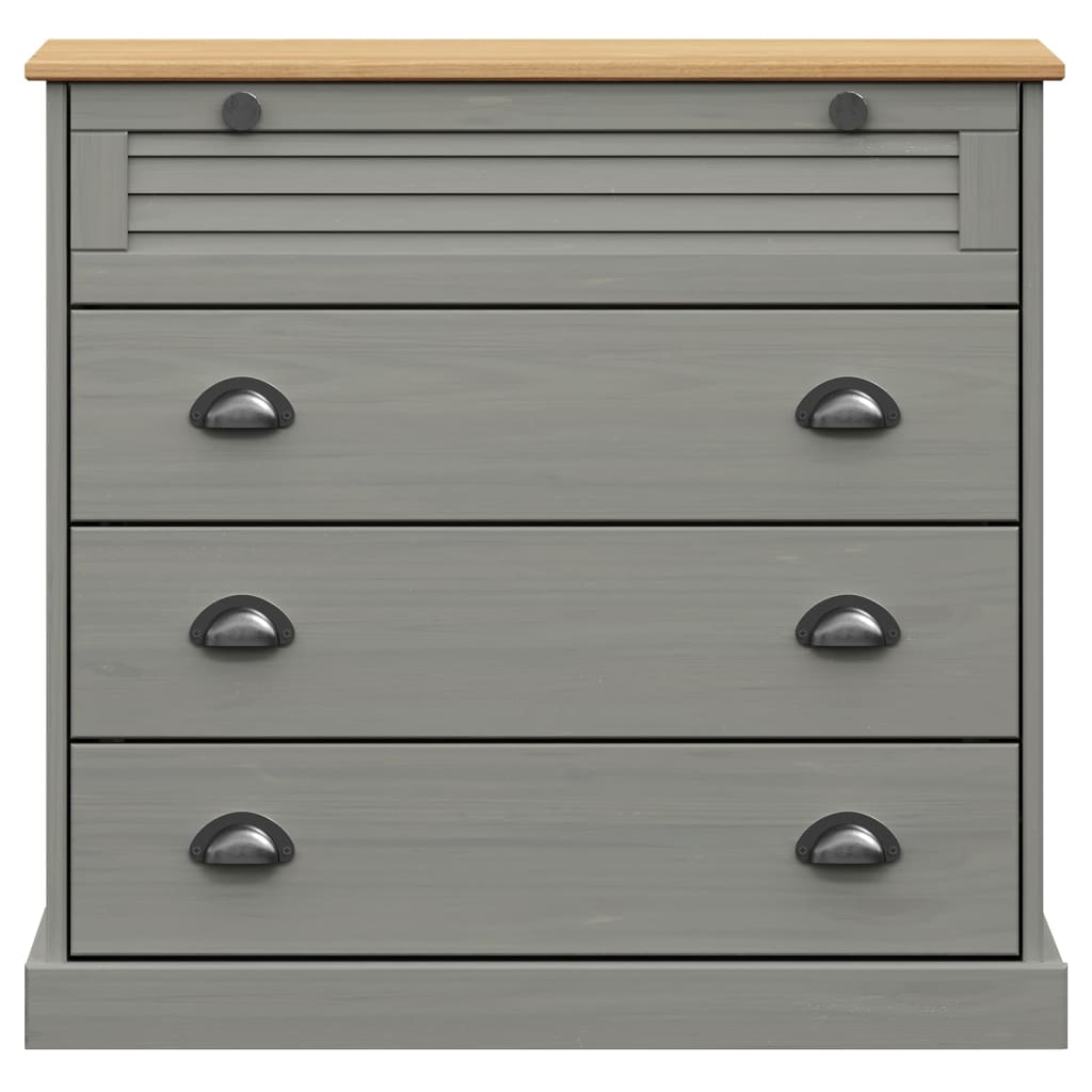vidaXL Chest of Drawers VIGO Grey 80x40x76 cm Solid Wood Pine