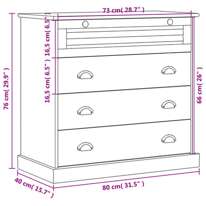vidaXL Chest of Drawers VIGO Grey 80x40x76 cm Solid Wood Pine