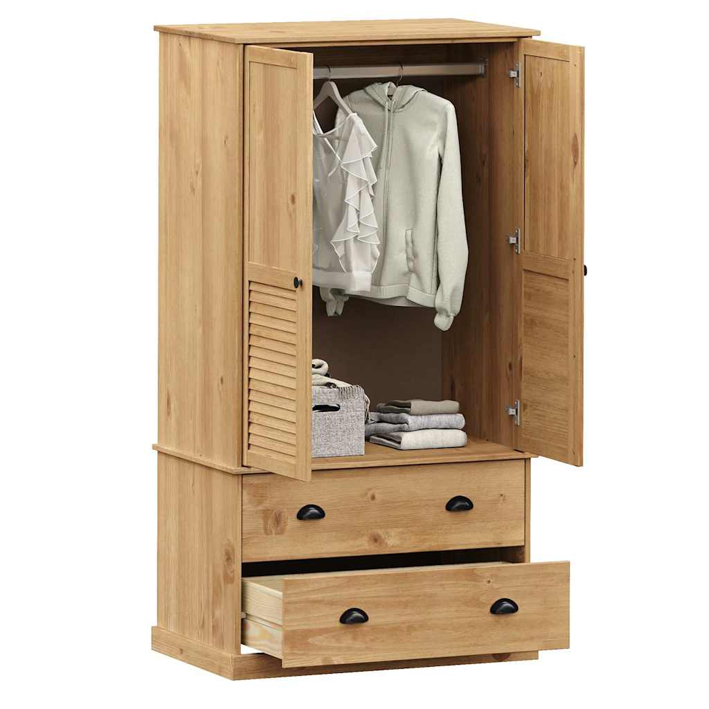 vidaXL Wardrobe VIGO 90x55x170 cm Solid Wood Pine