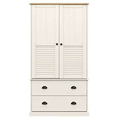 vidaXL Wardrobe VIGO White 90x55x170 cm Solid Wood Pine