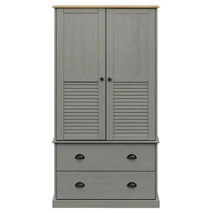 vidaXL Wardrobe VIGO Grey 90x55x170 cm Solid Wood Pine