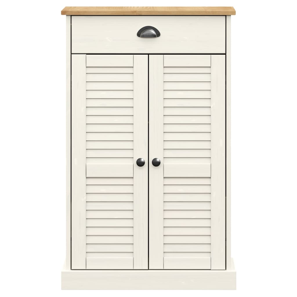 vidaXL Shoe Cabinet VIGO White 60x35x96 cm Solid Wood Pine